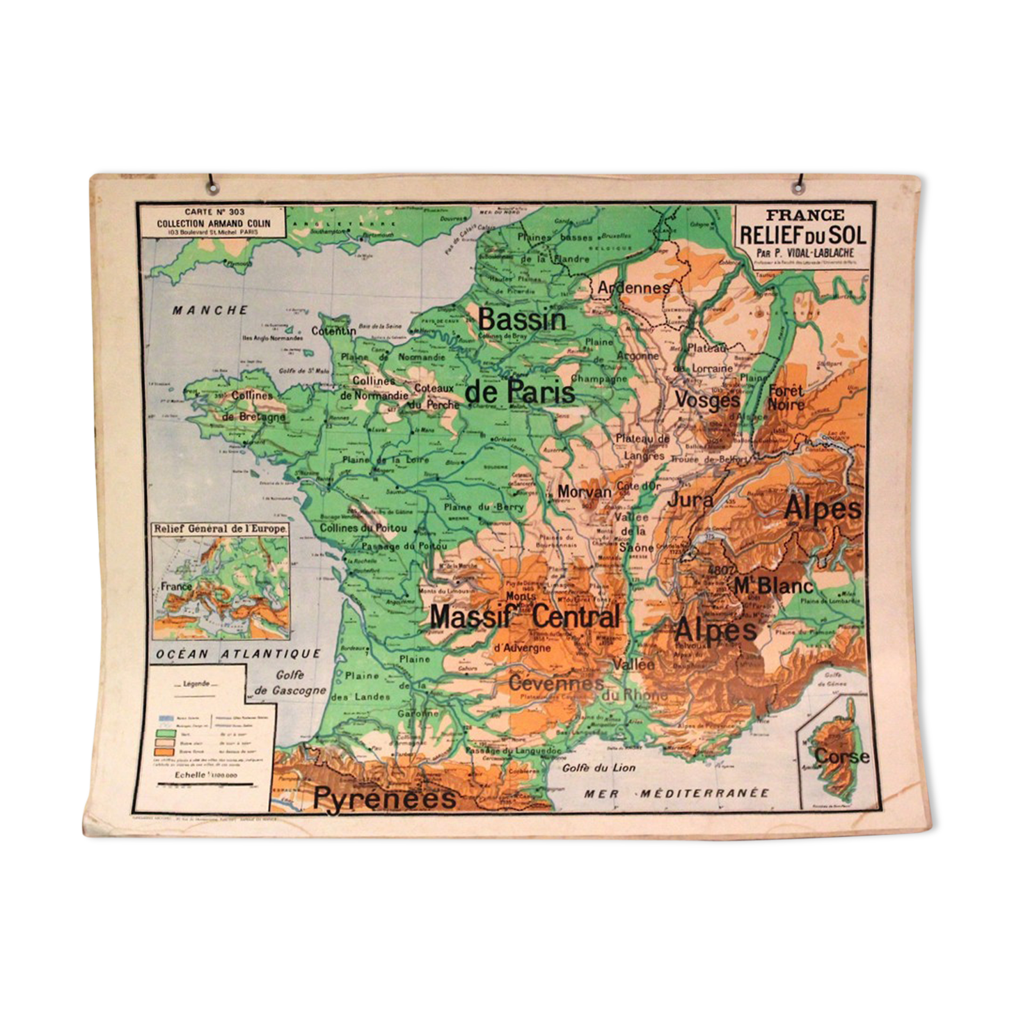 Ancient geography school Vidal Lablache map