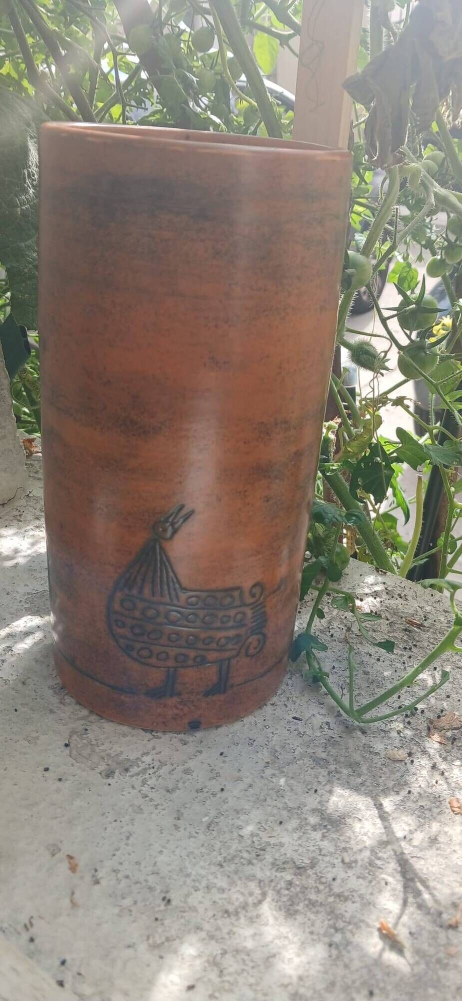 Cylindrical vase J.blin / cylindrical vase Roger Capron