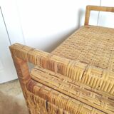 Rattan bench toy chest