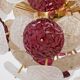 Murano Glass and Brass Sputnik Chandelier Cherry Red, White and Champagne