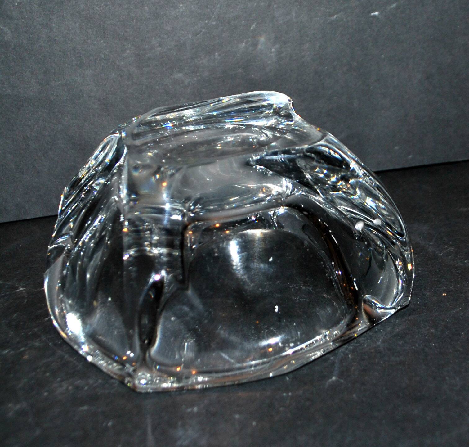 Daum crystal ashtray signed design modernist 1950-1960