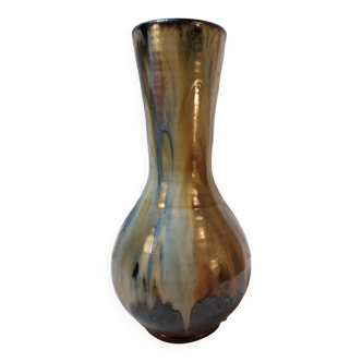 Grand vase en grès flammé de Boufflioux signé GUÉRIN - Années 30
