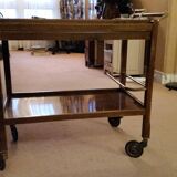 Vintage rolling service (wood, glass and brass)