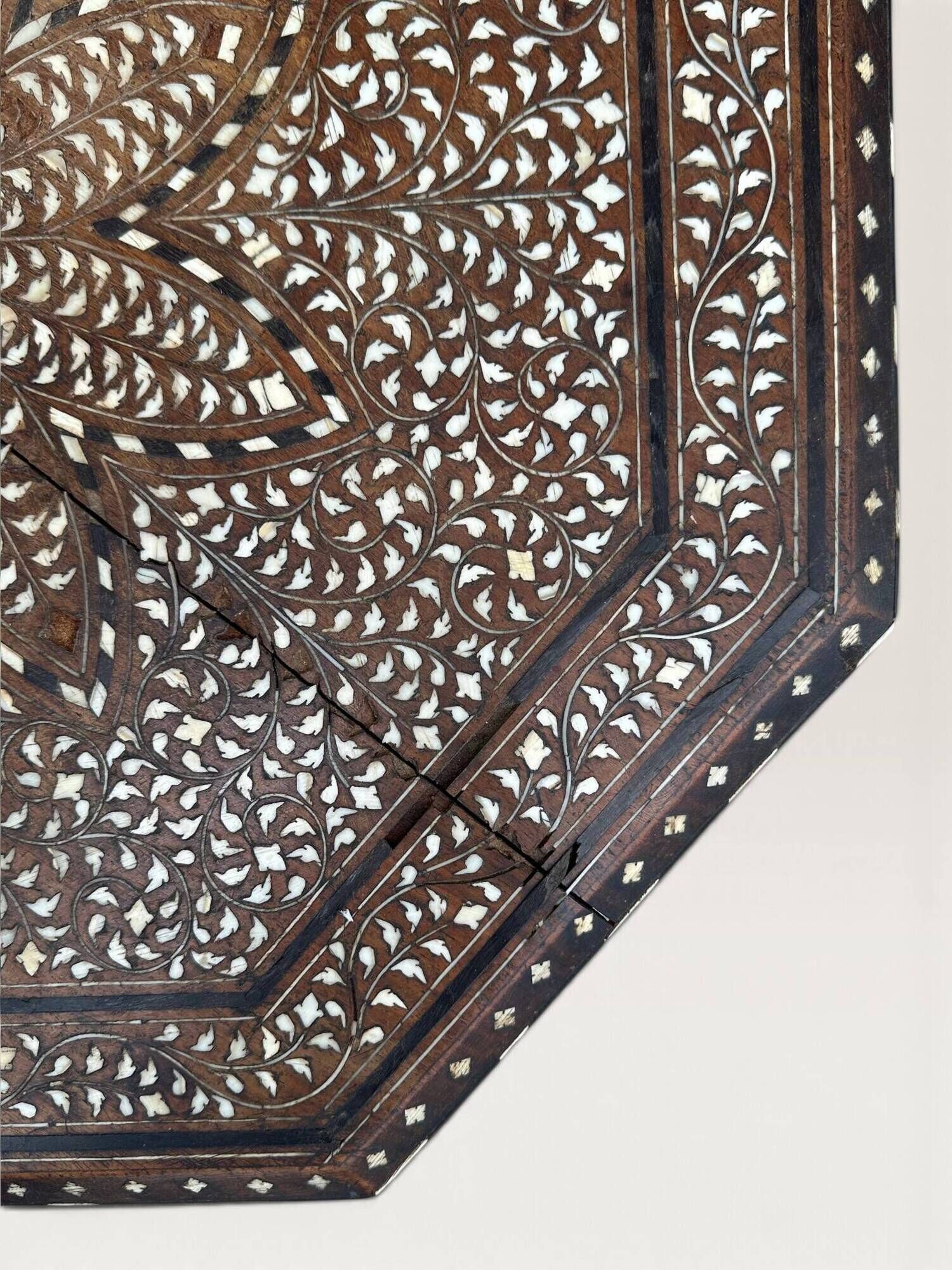 Hoshiarpur octagonal side table, rosewood, mother-of-pearl and bone, 1880