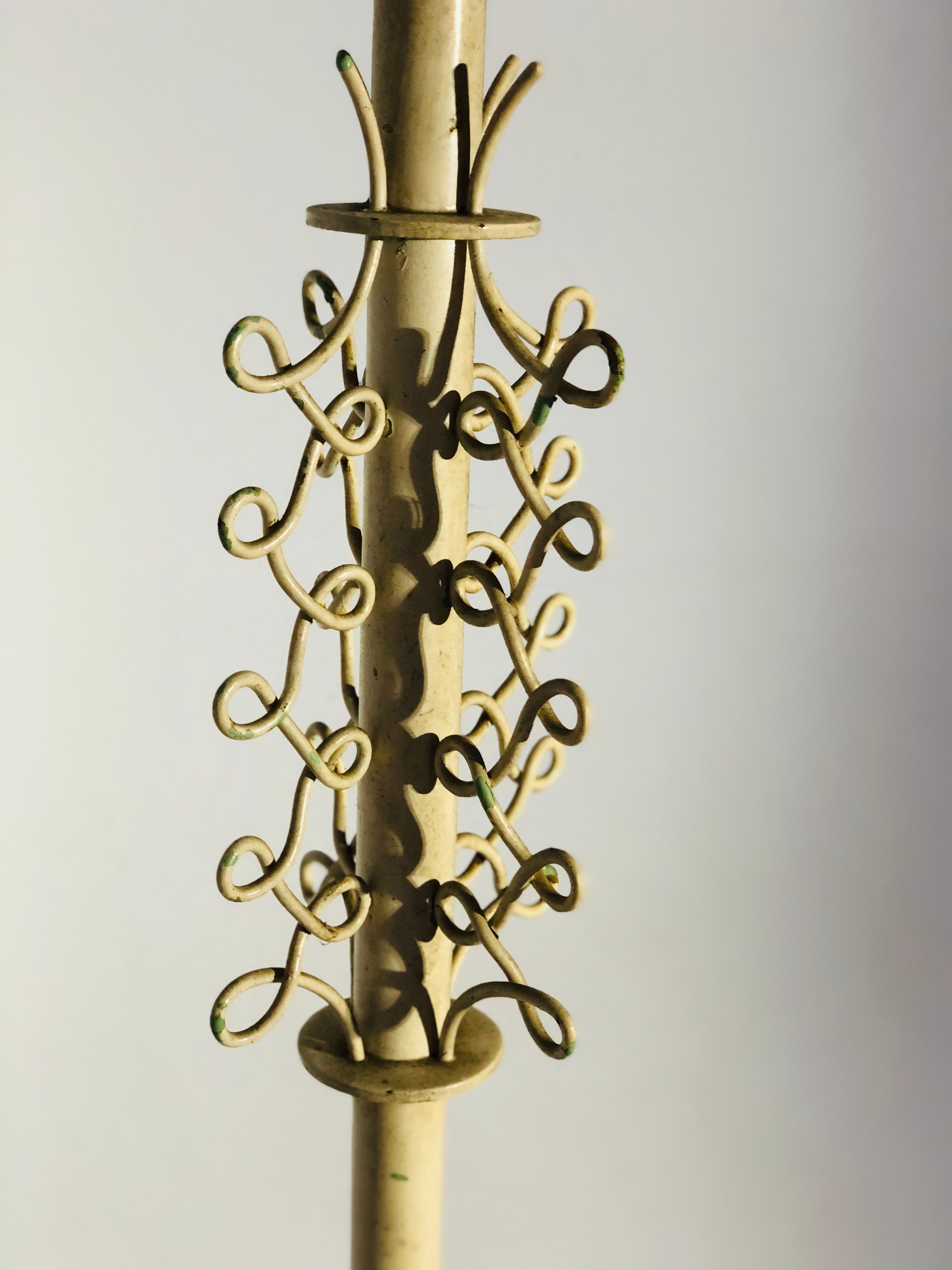 Vintage floor lamp entirely composed of white lacquered metal