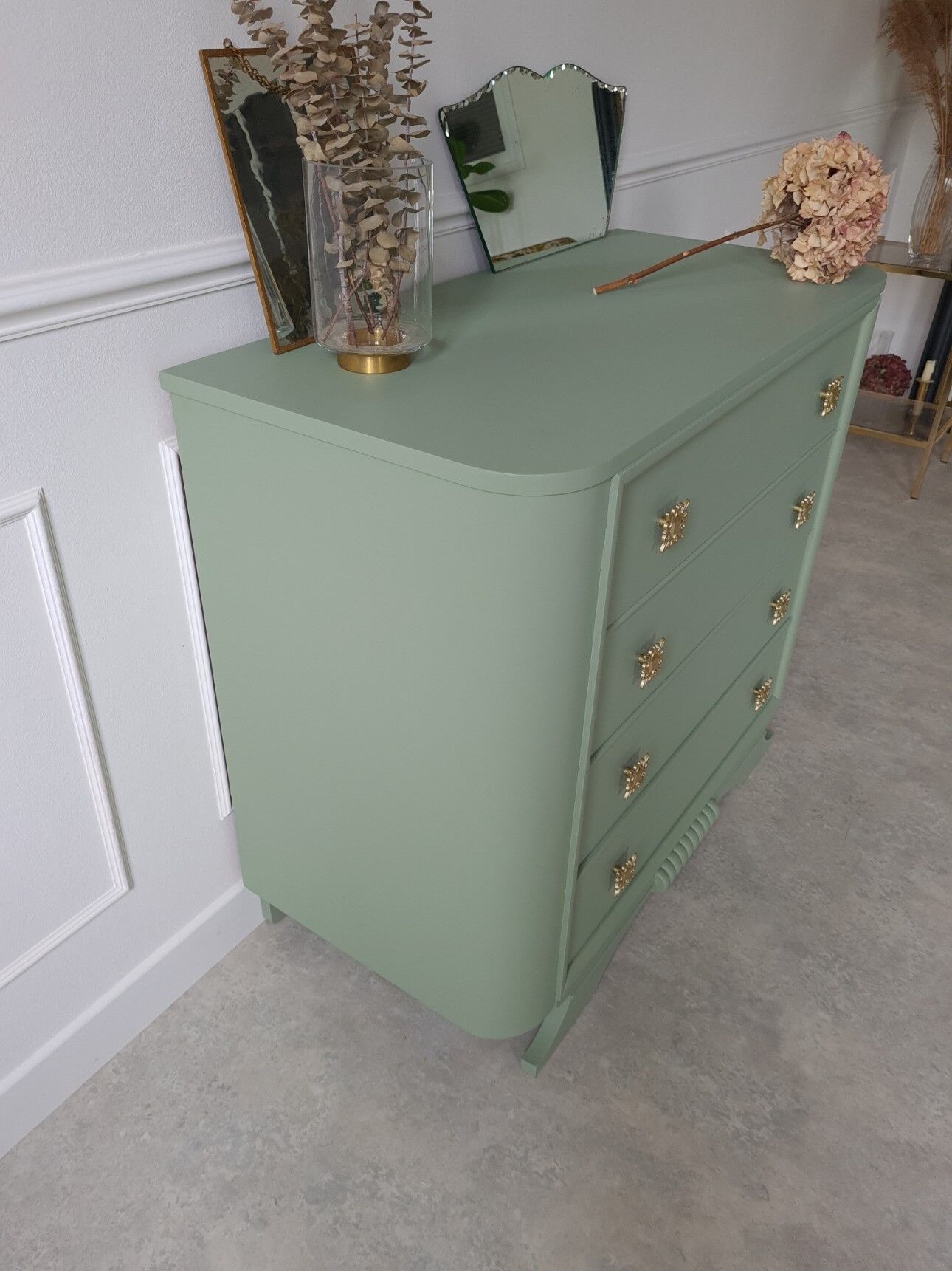 Green art deco chest of drawers