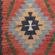 Vintage turkish kilim 130x78 cm wool kelim rug red blue