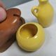 Small Swedish table set in ceramics and wood 1980s