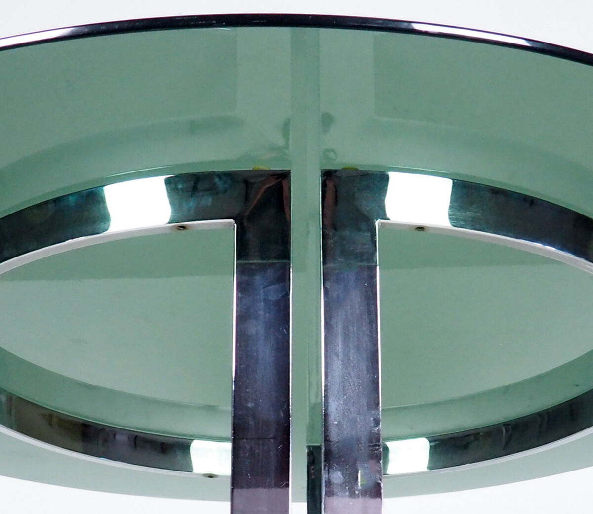 Milo Baughman chrome and smoked glass dinner table, 1970's