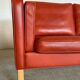 Vintage Danish mid-century Mogens Hansen 3 person cognac leather sofa