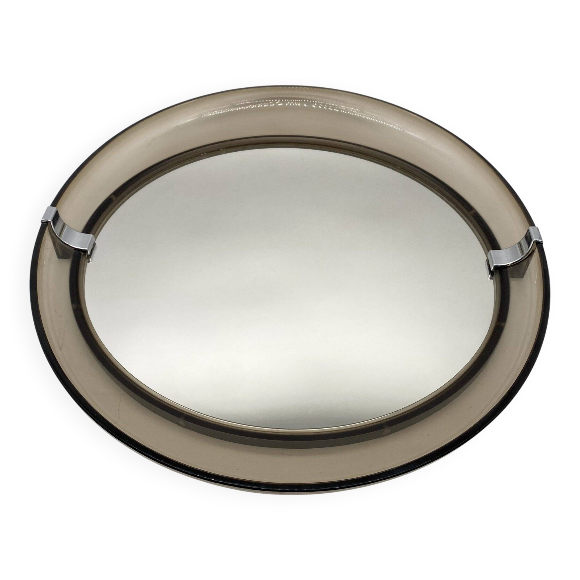 "Space Age" mirror in smoked plexiglass – 1970s