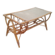 Table basse ancien en rotin vintage