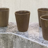 4 old sandstone cups