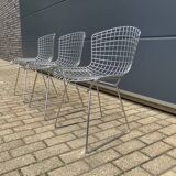 3x original Knoll Bertoia side chairs chroom
