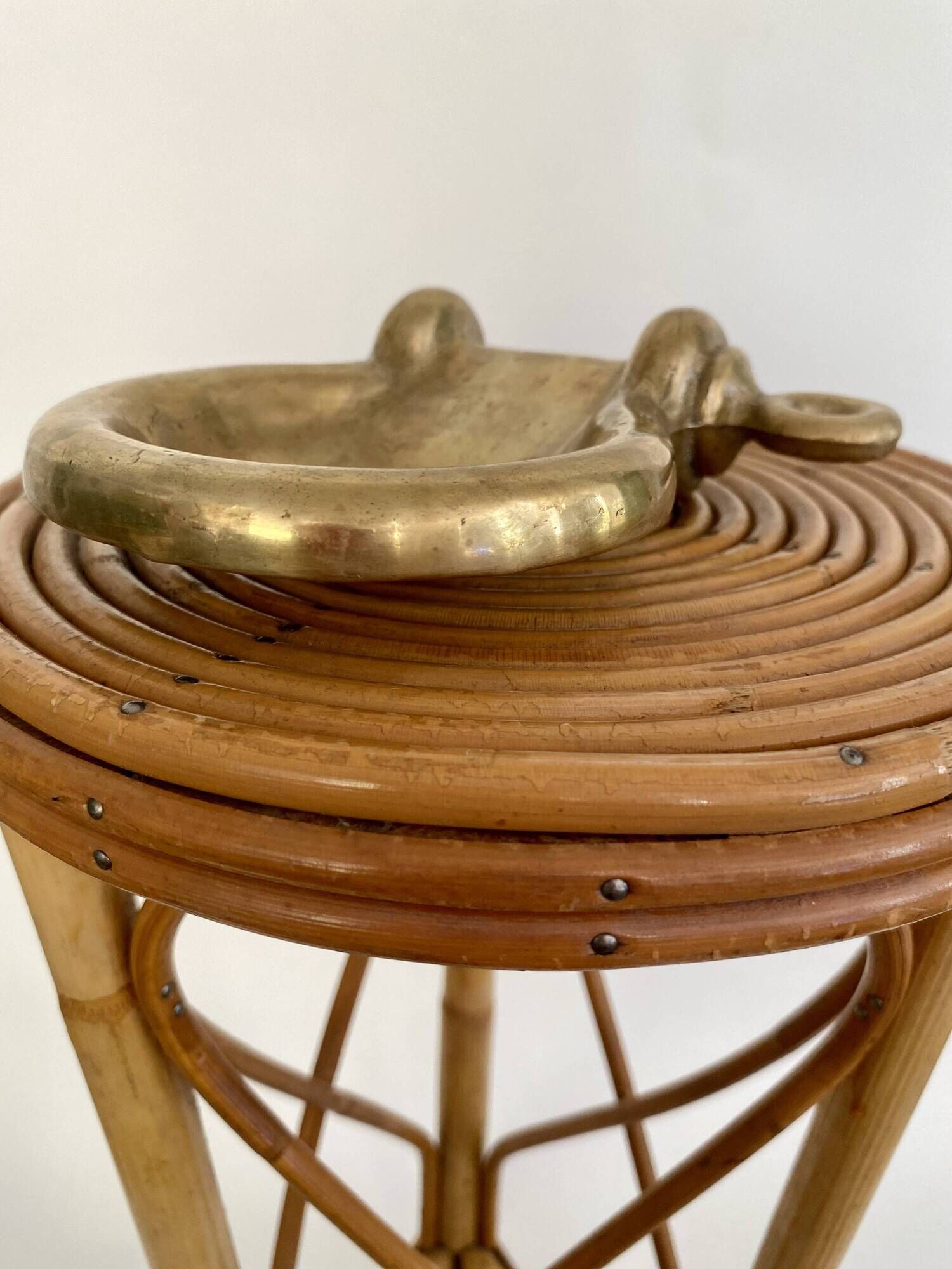 Rattan side table, 1960s