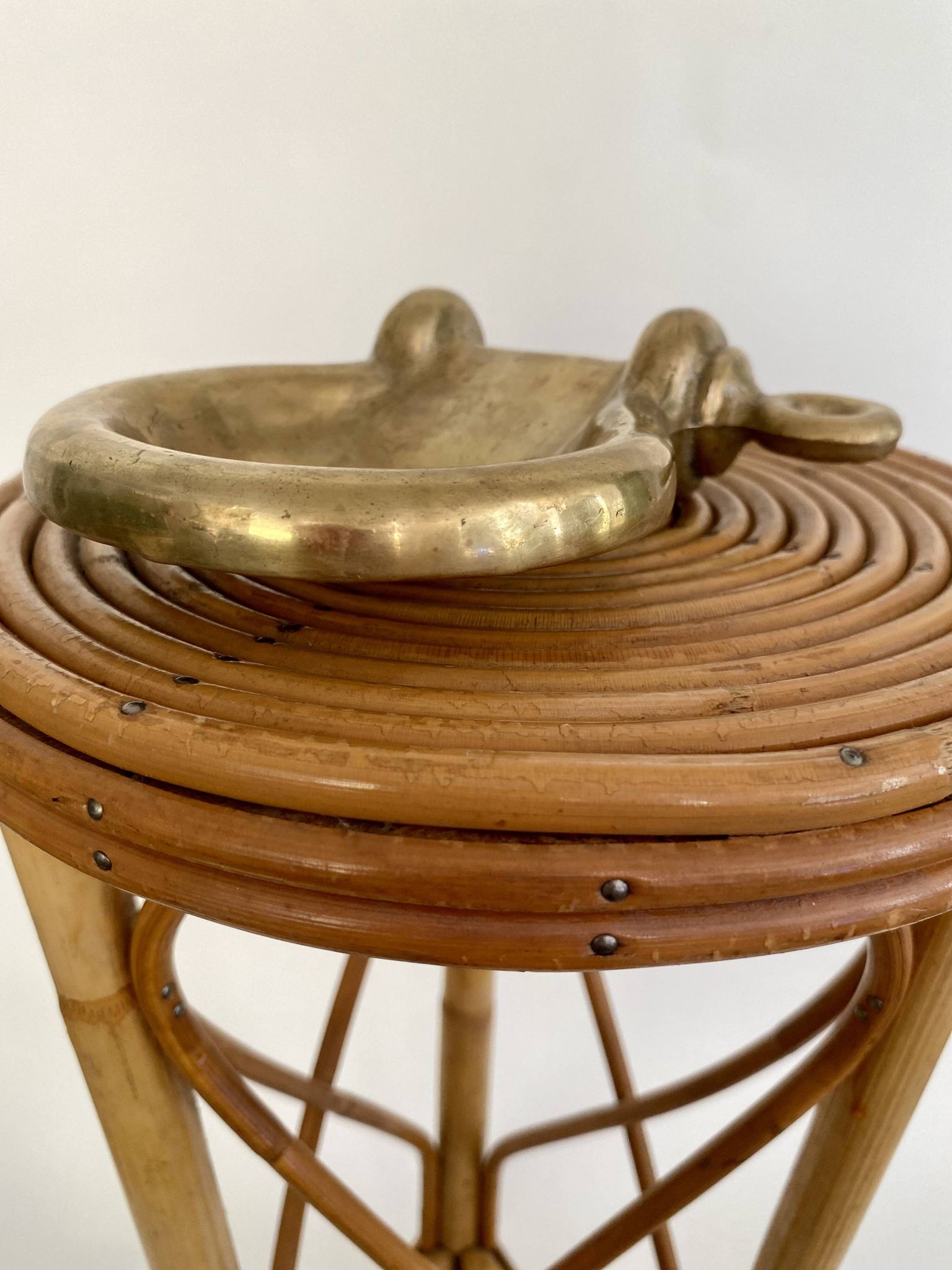 Rattan side table, 1960s