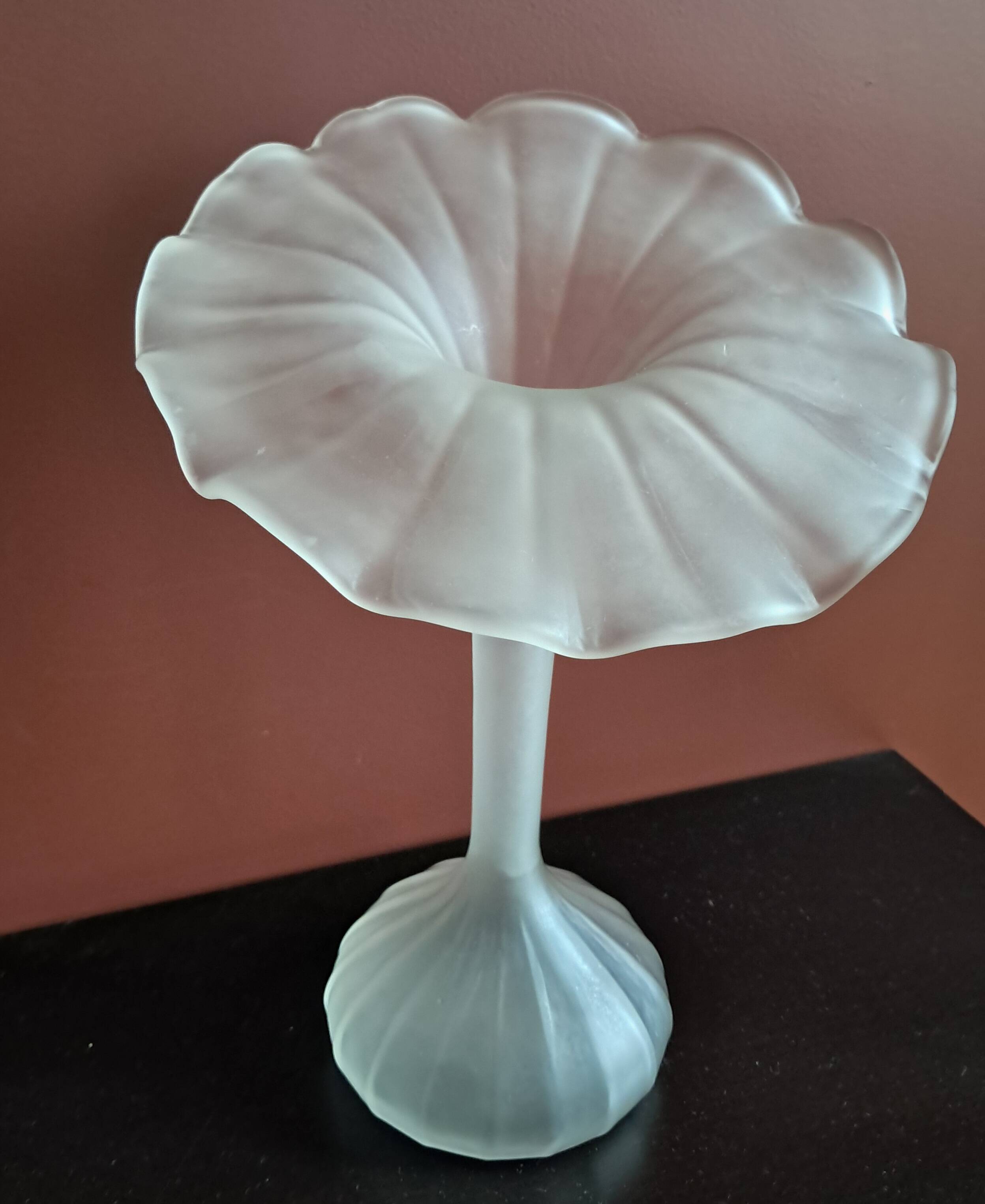 "Jack In The Pulpit" White Glass Vase