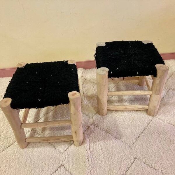 Duo tabouret boucherouite noir