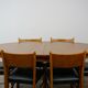 Wooden oval table and 6 matching chairs 60