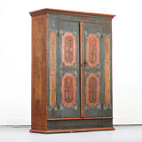 Rustic Farmhouse Folk Art Painted Bridal Cabinet