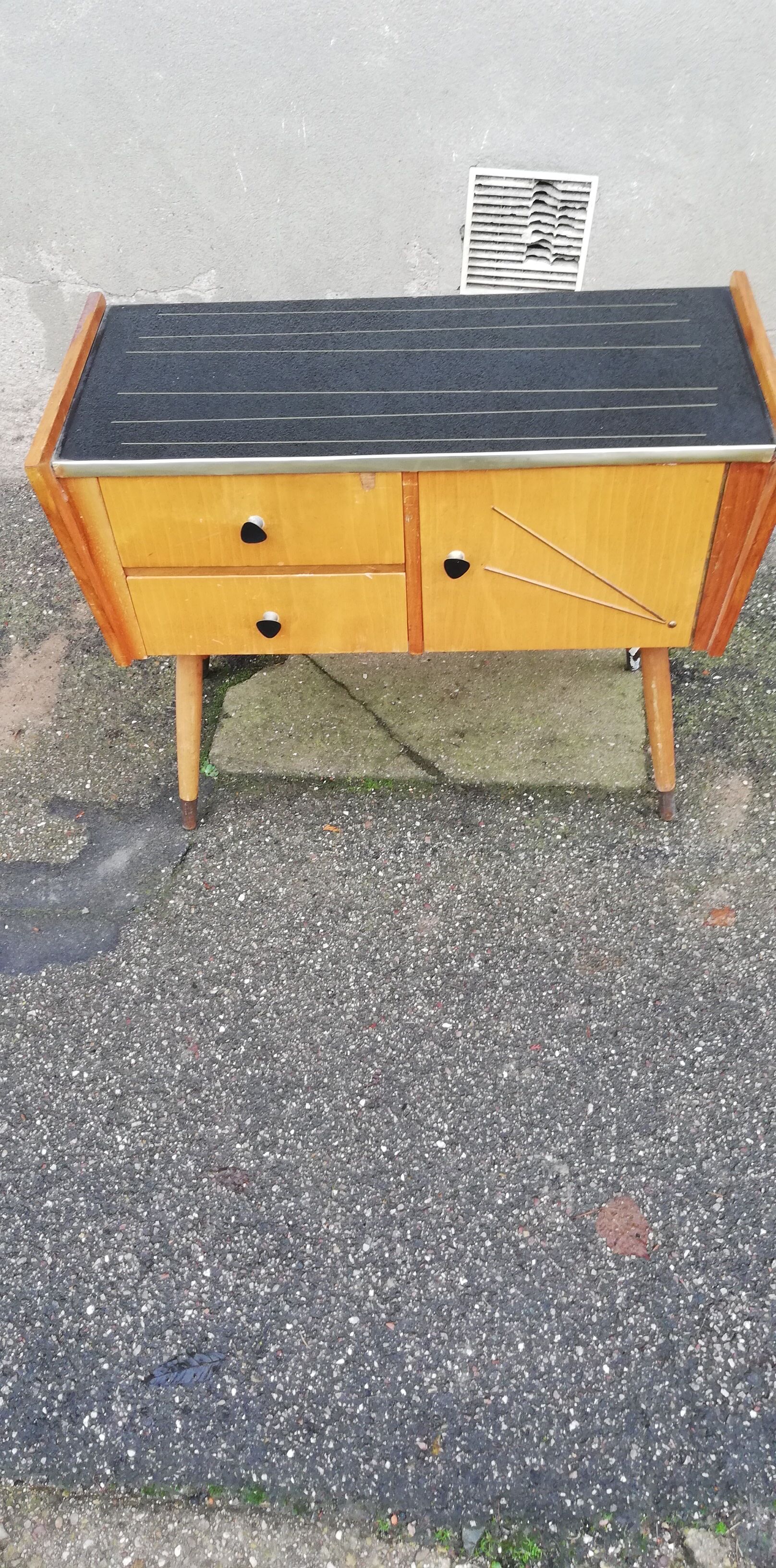 Commode vintage 2 tiroirs 1 porte