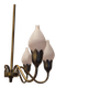 Lustre "Tulip" in brass and glass by Fog and Morup, Denmark.