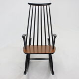 1960s Varjosen Puunjalostus beech rocking chair, Finland