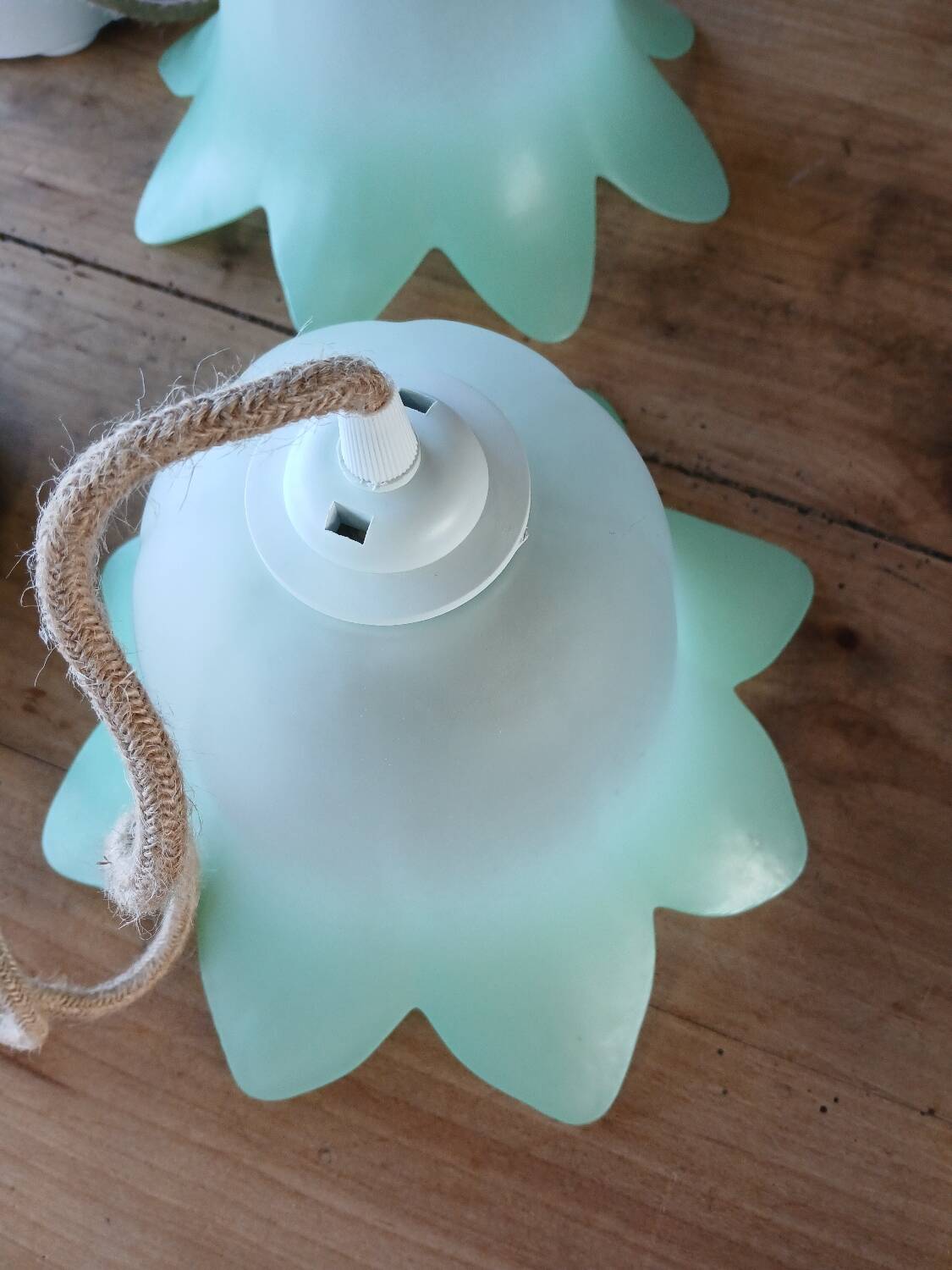 Pair of vintage tulip pendant lights