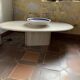Travertine table base