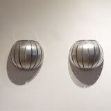 Scandinavian aluminium wall lamps, 1970s