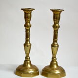 Pair of solid brass candlesticks