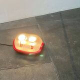 Red Walnut Floor Lamp Model by Achille Castiglioni for Flos, 1970s Mid-Century Modern Italy