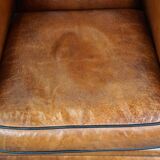 Vintage sheep leather armchair/design armchair with a beautiful look