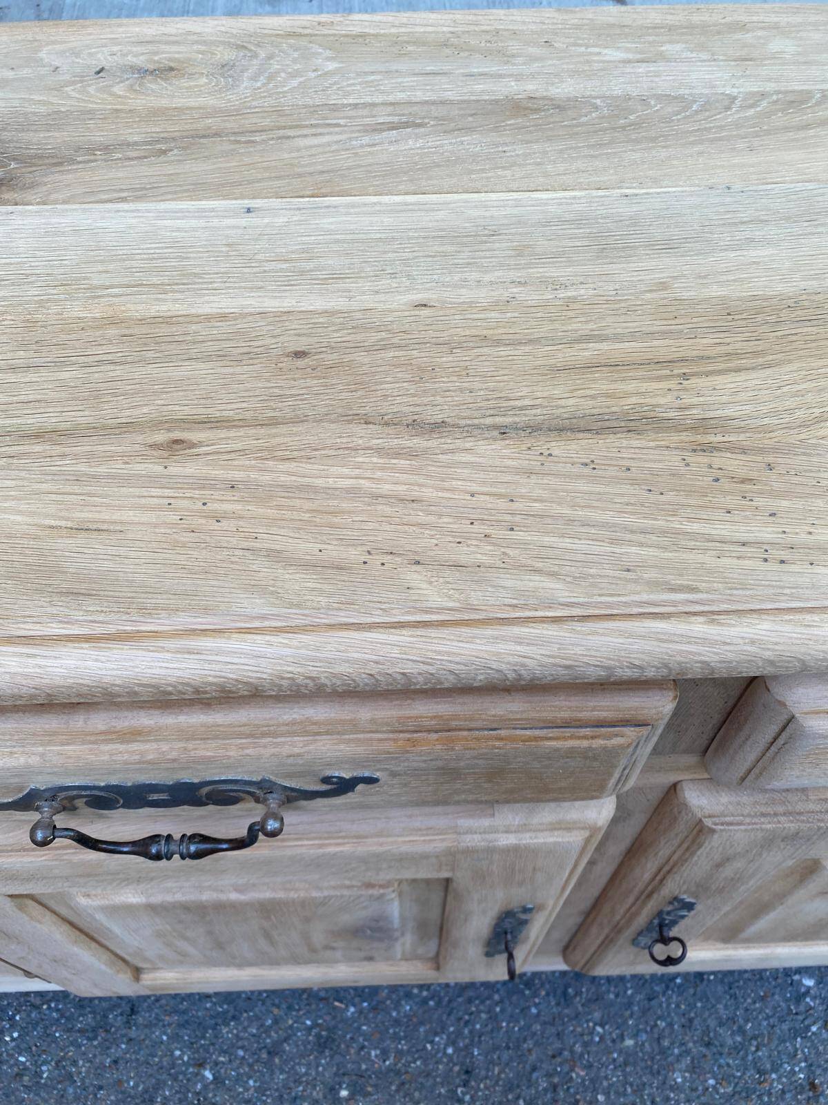 Vintage sideboard in solid oak from France, 20th century, 250cm