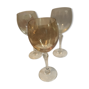 Set de 3 verres en cristal des