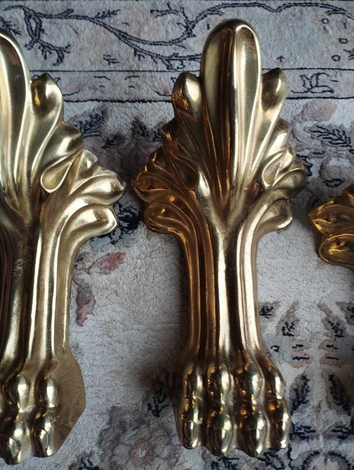 Set of 4 solid bronze furniture legs – new