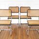 4 Cesca B32 Breuer chairs made in Italy - re-caned seats.
