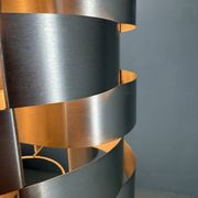 Max Sauze aluminum pendant lamp, mid-century modern, France, 1970s