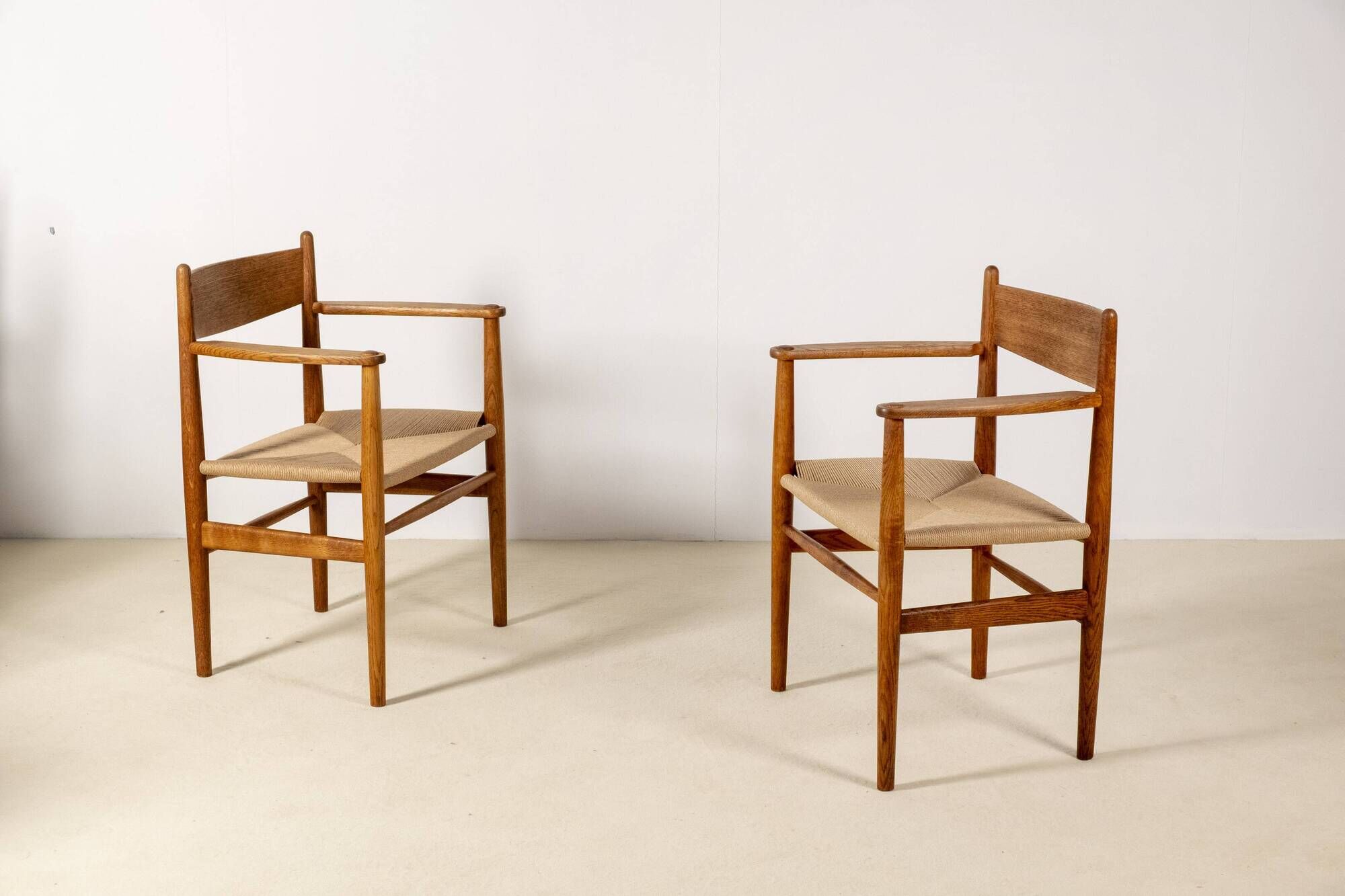 2x Hans J. Wegner CH37 in oiled oak, 1970s Denmark
