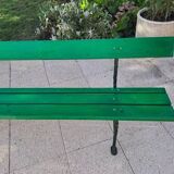 Grand banc de jardin bois et fonte l 224 cm