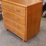 Vintage chest of drawers with 4 drawers, Scandinavian style compass feet