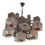 Lustre vintage à 9 feux Scoliari pour Mazzega années 60-70