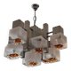 Vintage 9-light Scoliari chandelier for Mazzega, 1960s-70s