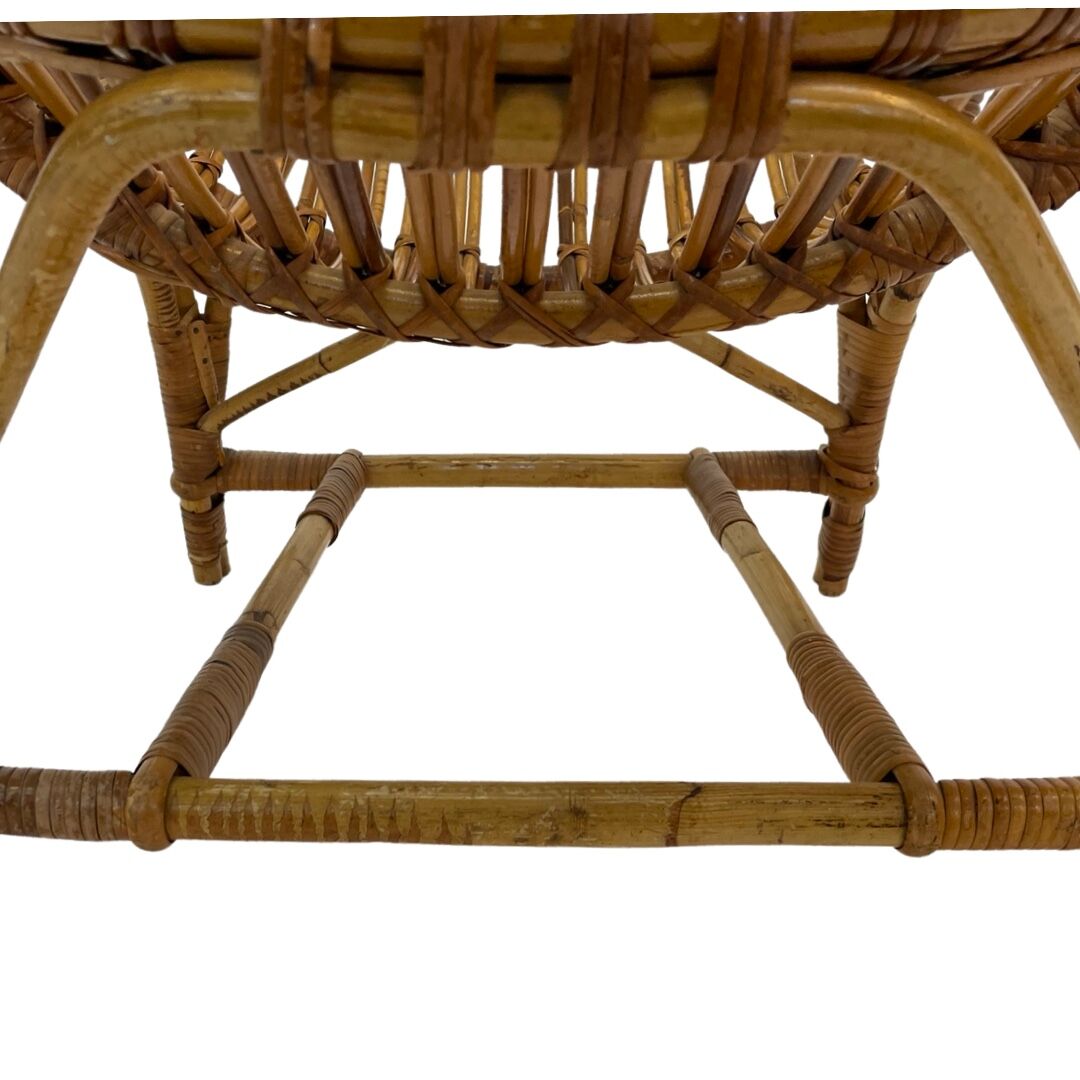 Fauteuil en rotin par Dirk van Sliedregt Rohe Noordwolde 1960 aux Pays-Bas