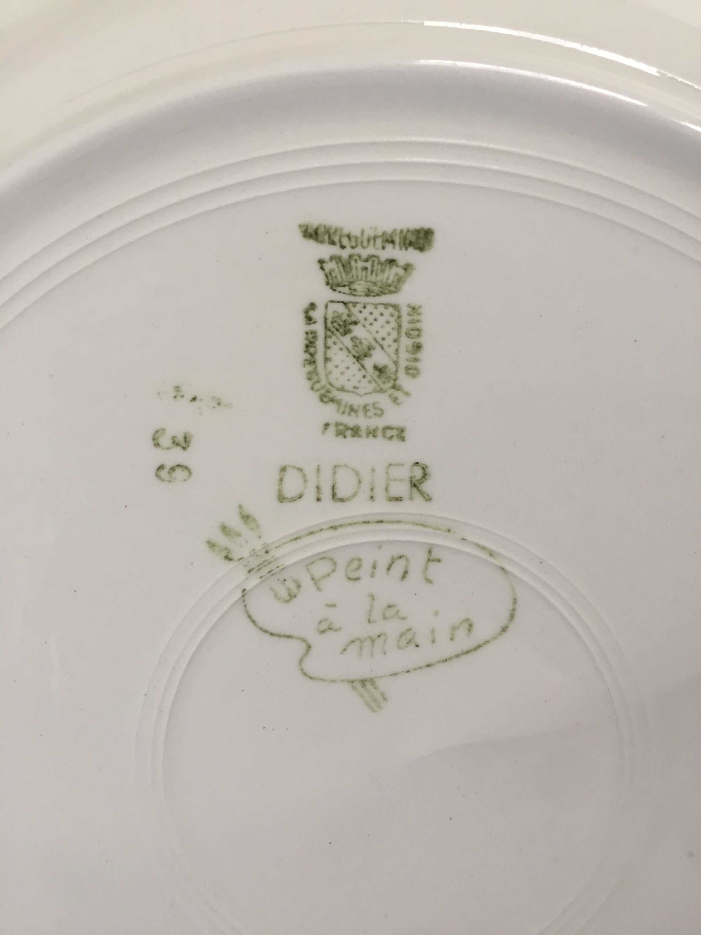 6 old flat plates Digoin Sarreguemines model Didier