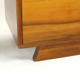Lot de 2 tables de chevet Art Déco en noyer, Tchécoslovaquie années 1940