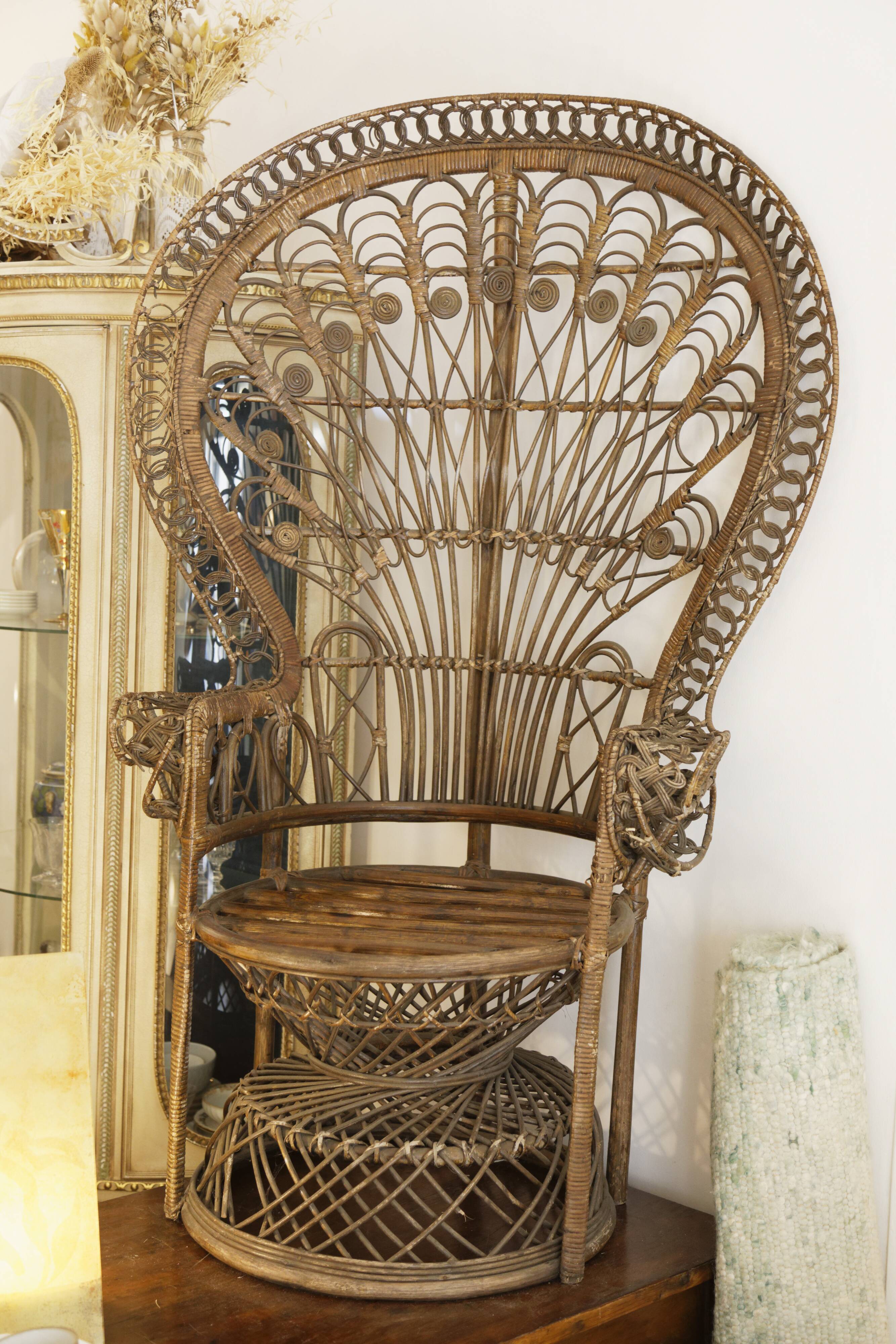 Armchair Emmanuelle Peacock Rattan