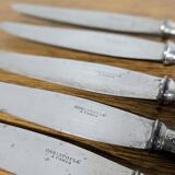 6 Christofle silver-plated metal knives