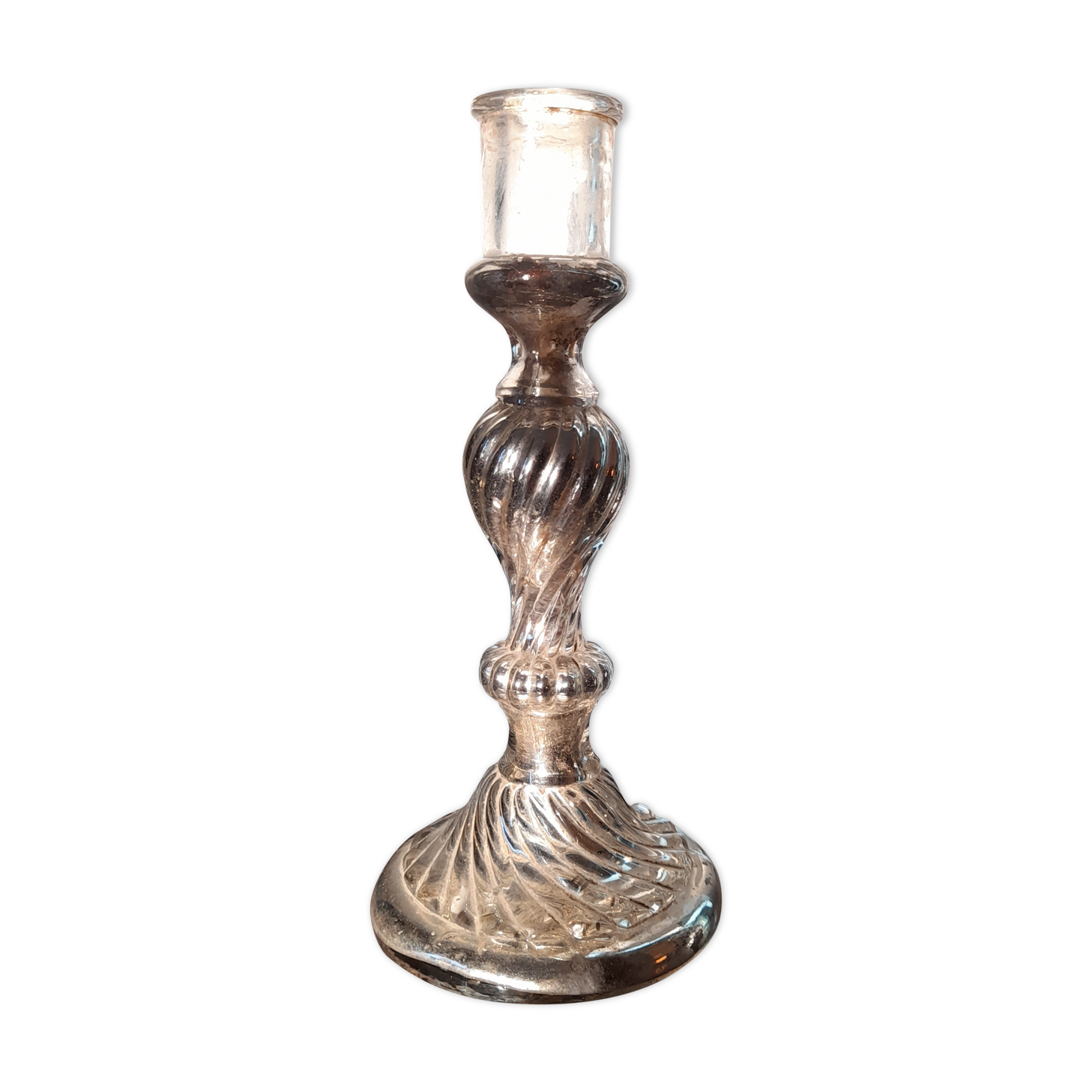 Candle holder eglomized glass