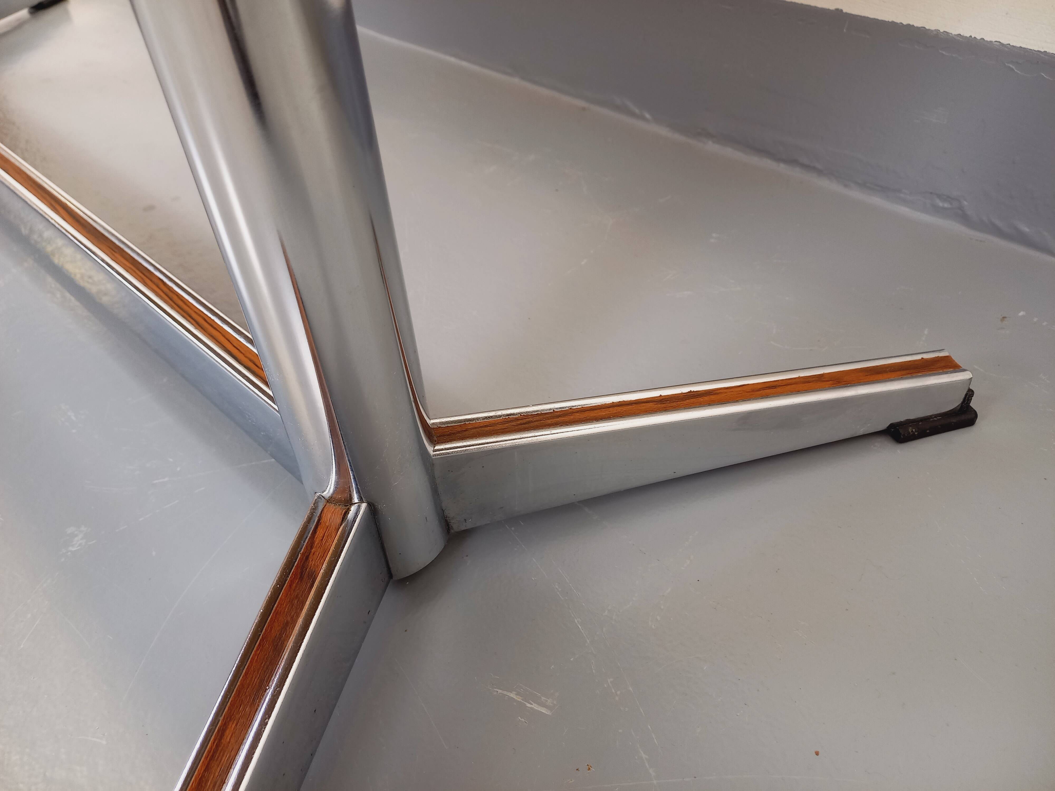 Vintage ceramic and chrome metal coffee table from the 70s